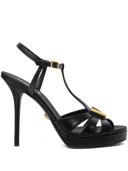  Versace 120mm Platform Sandals - Black 