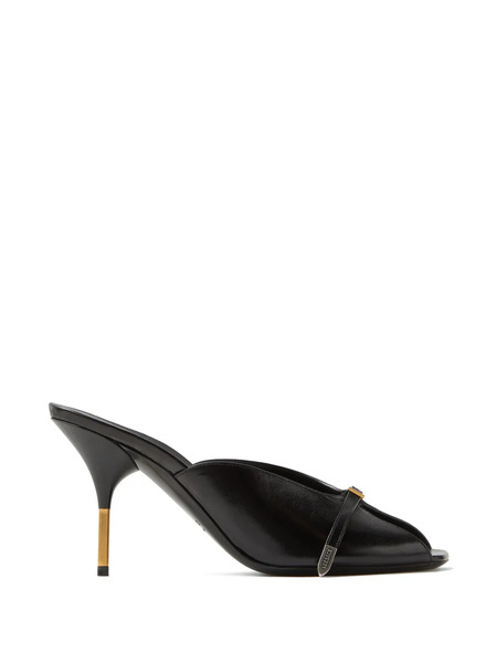  Versace Nyx Leather Mules 80 Mm - Black 