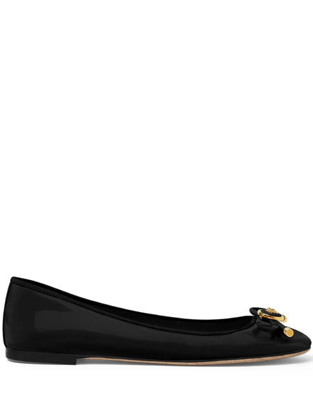  Versace Opera Bow Ballet Flats - Black 