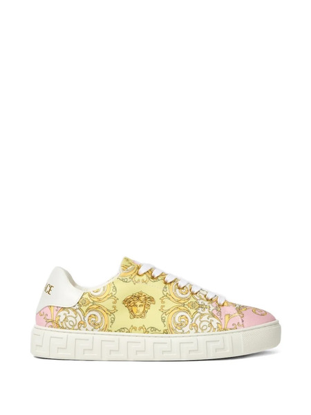  Versace Pattern Platform Sneakers - Yellow 