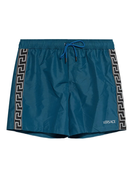  Versace Patterned-stripe Swim Shorts - Blue 