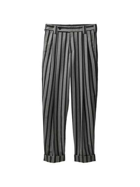  Versace Pinstripe Wool Oversized Pants - Black 