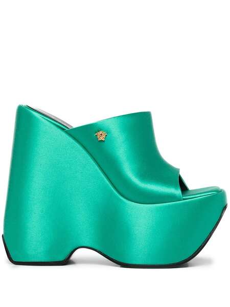  Versace Platform Wedge Heels - Green 
