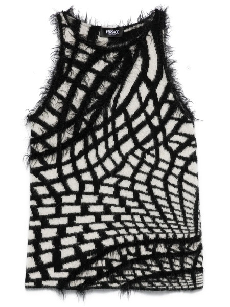 Versace Pre-owned 2000s Geometric-pattern Top - Black 