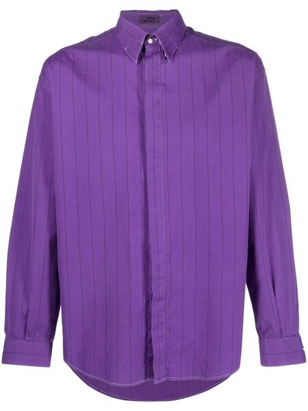  Versace Pre-owned 1980s Striped Button-down Shirt - Purple 