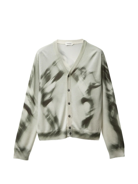  Versace Printed Silk Knit Cardigan - Neutrals 
