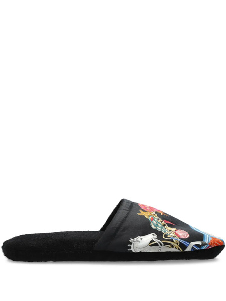 Versace Printed Slippers - Black 