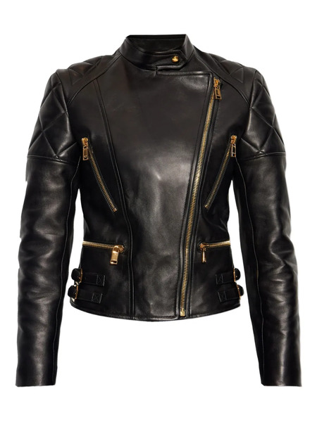  Versace Quilted Leather Jacket - Black 