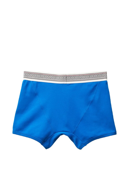  Versace Ribbed Cotton-jersey Trunks - Blue 