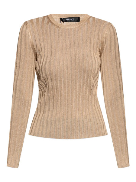  Versace Ribbed Long-sleeve Top - Neutrals 