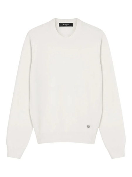 Versace Round-logo Sweater - White 