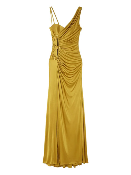  Versace Ruched Evening Gown - Yellow 