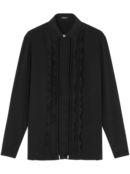  Versace Ruffled Silk Shirt - Black 