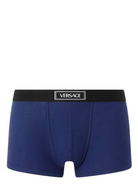  Versace 90s Logo Ribbed Boxers - Blue 