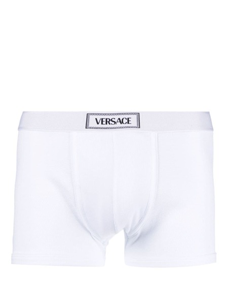  Versace 90s Logo Ribbed Briefs - White 