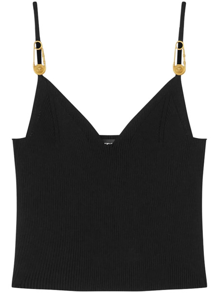  Versace Safety Pin Crop Top - Black 