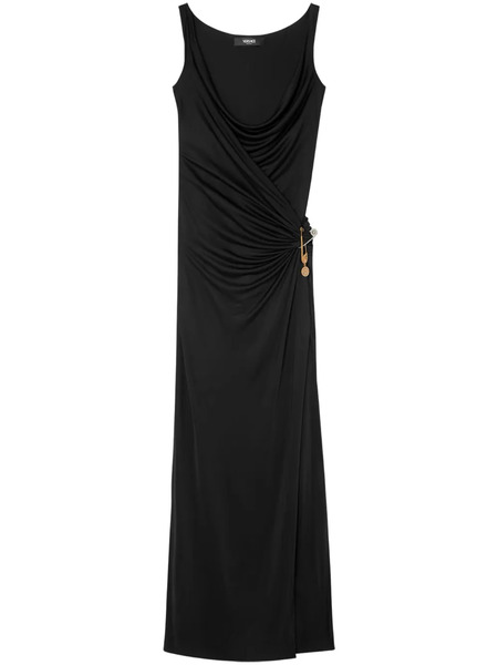  Versace Safety Pin Gathered Gown - Black 