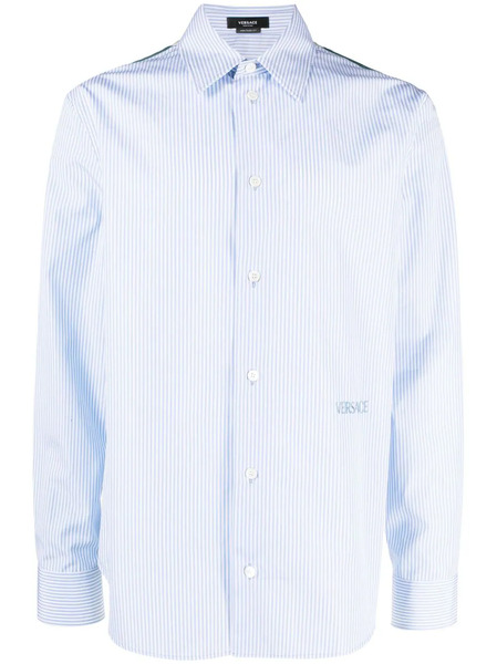  Versace Seashell Baroque Striped Shirt - Blue 