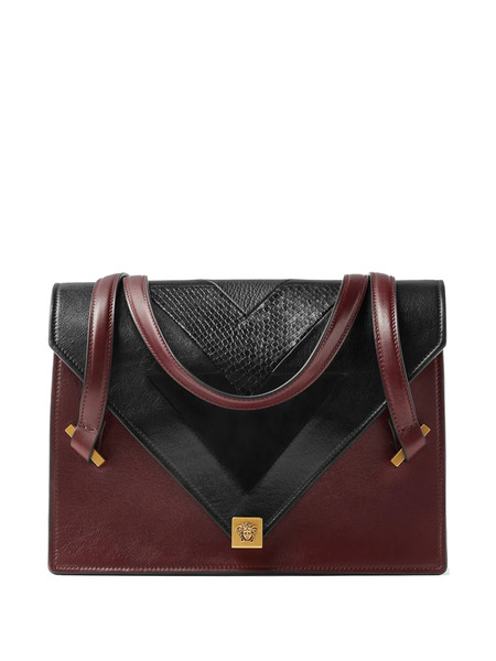  Versace Severine Python-effect Leather Shoulder Bag - Brown 