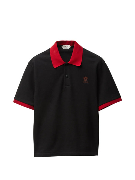 Versace Short-sleeve Logo Polo Shirt - Black 