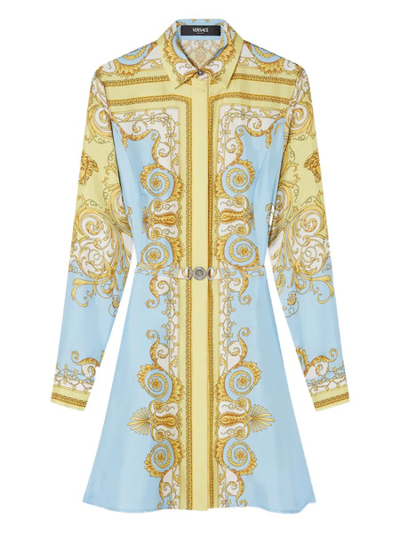  Versace Silk Midi Dress - Blue 