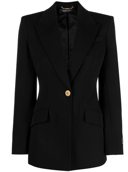  Versace Single-breasted Wool Blazer - Black 