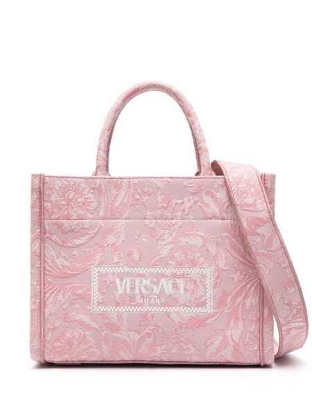  Versace Small Barocco Athena Tote Bag - Pink 