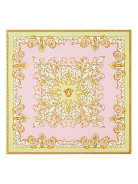  Versace Spring Barocco Printed Silk Scarf - Pink 