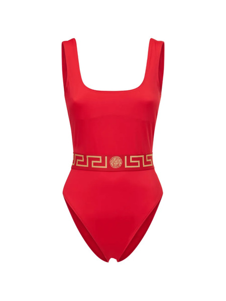  Versace Square-neck Swimsuit - Red 