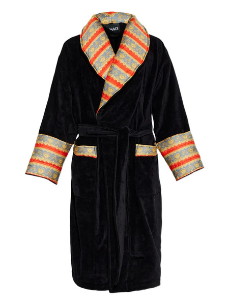  Versace Striped Bath Robe - Black 