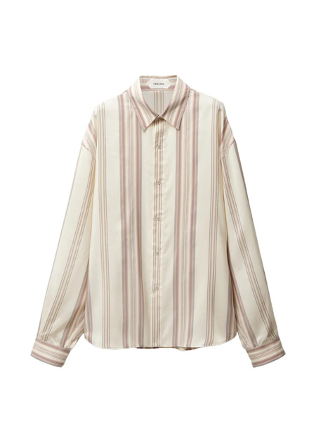  Versace Striped Silk Shirt - Neutrals 