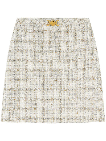  Versace Tweed A-line Mini Skirt - Neutrals 
