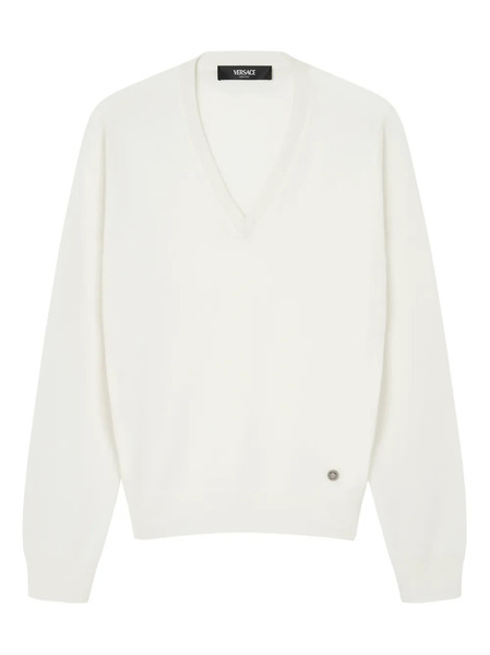  Versace V-neck Sweater - White 