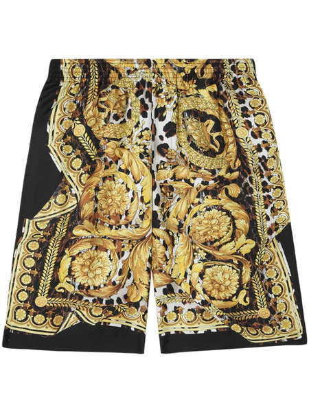  Versace Wild Barocco Silk Shorts - Yellow 