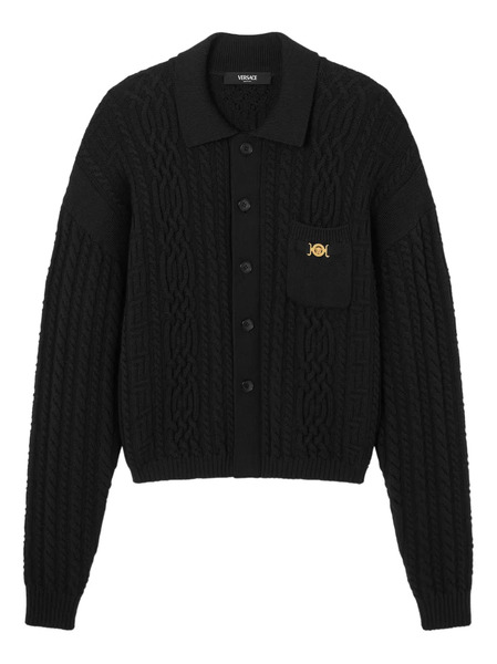  Versace Wool Cardigan - Black 