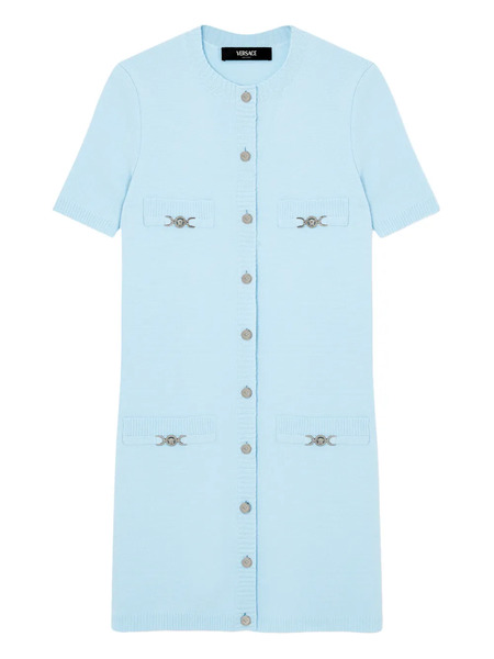  Versace Wool Mini Dress - Blue 