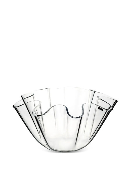  Vesta Soft Wavy Glass Centerpiece - White 