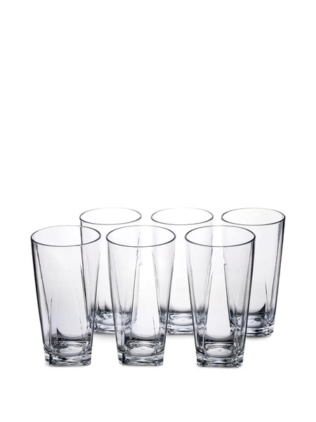  Vesta Tapered Crystal Drinking Glasses (set Of Six) - Transparent 