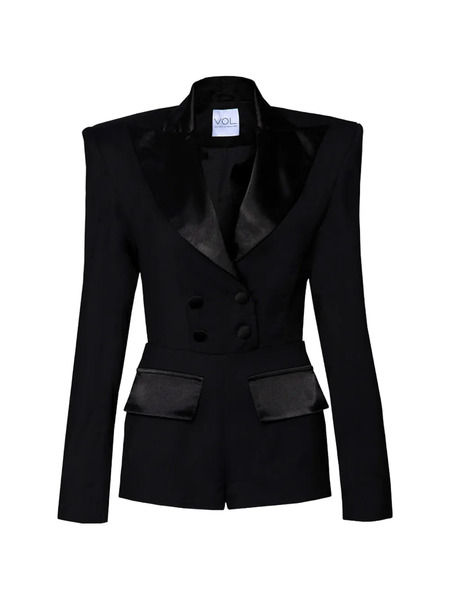  Vestiaire D'un Oiseau Libre Peak-lapel Playsuit - Black 