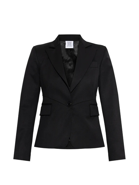  Vetements Button Wool Blazer - Black 