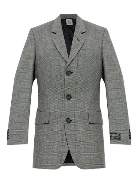  Vetements Check-pattern Three-button Blazer - Grey 