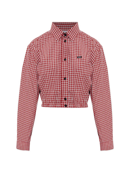  Vetements Checked Cropped Top - Red 