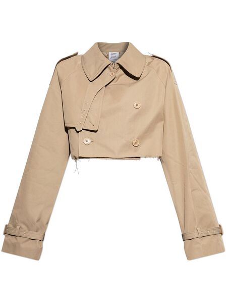 Vetements Cropped Trench Jacket - Brown 