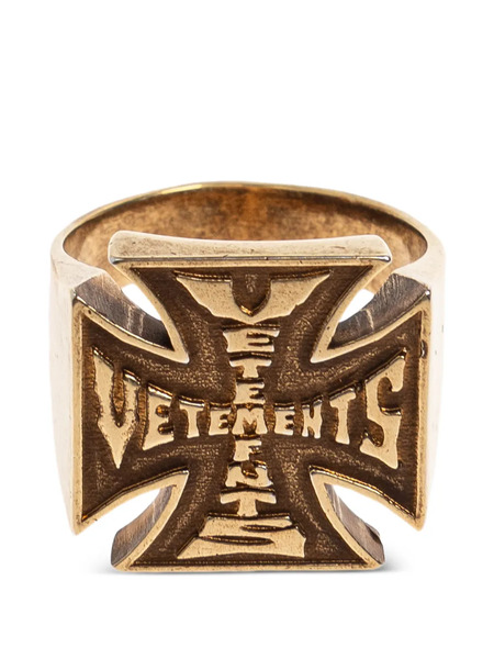  Vetements Cross Ring - Gold 