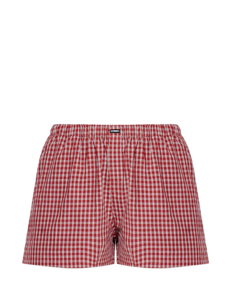  Vetements Elasticated Check Shorts - Red 