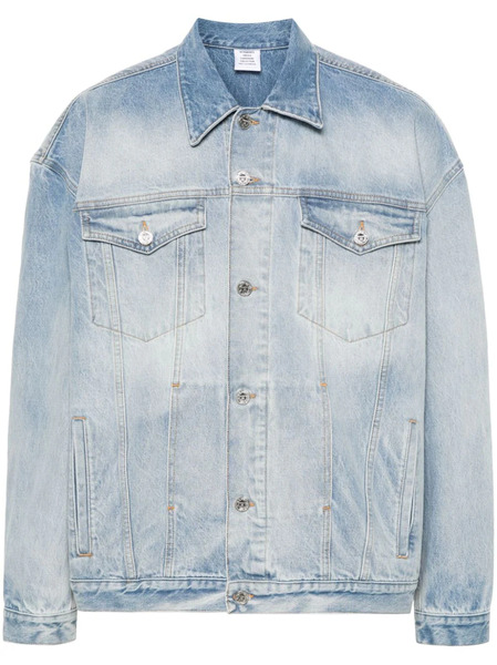  Vetements Embossed-logo Denim Jacket - Blue 