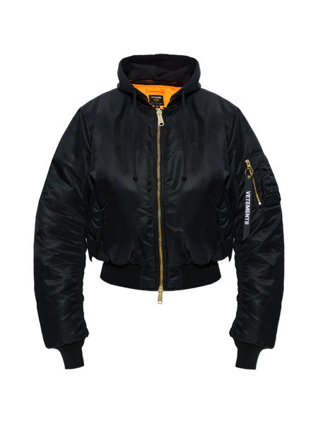  Vetements Hooded Bomber Jacket - Black 
