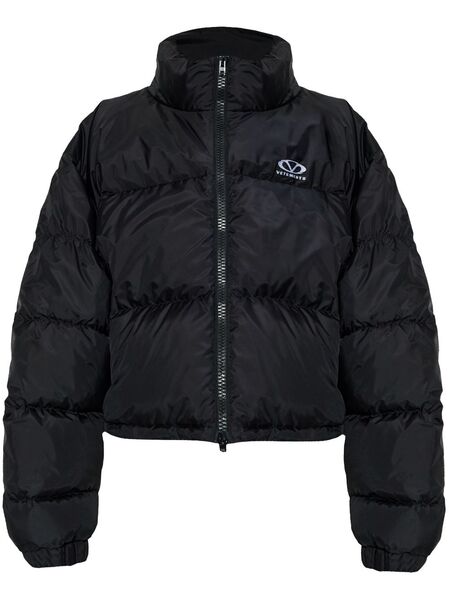  Vetements Logo-embroidered Puffer Jacket - Black 