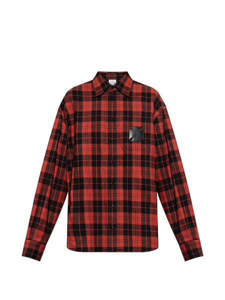  Vetements S-simply-check-hgbt Checked Patch Shirt - Red 