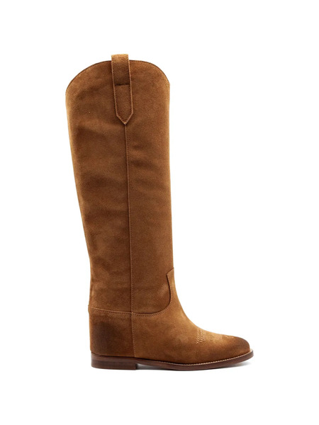  Via Roma 15 Stitching Knee-high Boots - Brown 